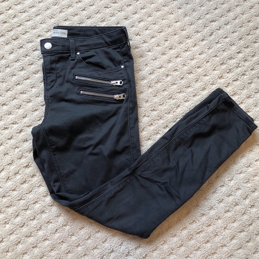 Black TOPSHOP Low Rise Leigh Jeans